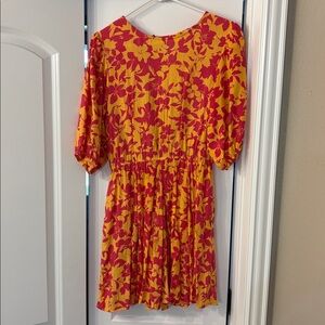 Easel Red and Yellow Floral Dress